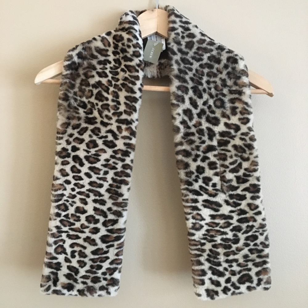J.Crew Leopard Shearling Stole NWT